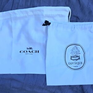 Coach and Diptyque White Dust Bags
